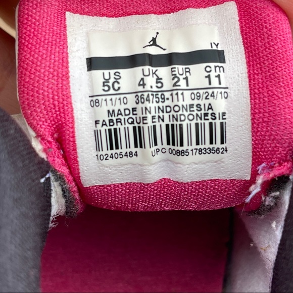 Nike Toddler Infant Size 5C Air Jordan Retro Basketball White Pink Shoes - Picture 2 of 5